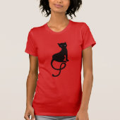 Schöne graue Böse Black Cat T-Shirt (Vorderseite)