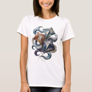 Schöne graue Drachenfliegen im Meer Druck T-Shirt