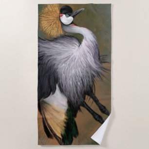 Schöne graue Krane Bird Strandtuch