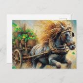 Schöne graue Sinti und Roma Vanner Pulling Cart Kl Postkarte (Vorne/Hinten)