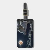 Schöne graue Wölfe nachts Gepäckanhänger (Vorderseite vertikal)