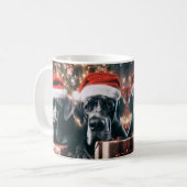 Schöne Great Dane Hunde Weihnachten Kunst Kaffeetasse (Vorderseite Links)