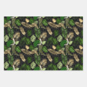 Schöne Green und Gold Safari Thema Geschenkpapier Set (Vorderseite)