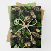 Schöne Green und Gold Safari Thema Geschenkpapier Set (Beispiel)