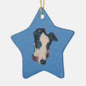Schöne Greyhound Face Dog Ornament (Links)
