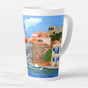 Schöne griechische Küste Latte Tasse