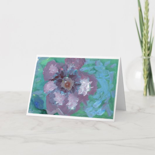 Schöne, große lila Blume Karte (Vorderseite)