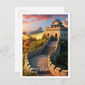 Schöne große Mauer der China Postkarte (Vorne/Hinten)