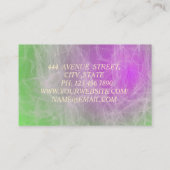 Schöne große Phantastische Grün und Lila Visitenkarte (Rückseite)