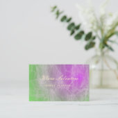 Schöne große Phantastische Grün und Lila Visitenkarte (Stehend Vorderseite)