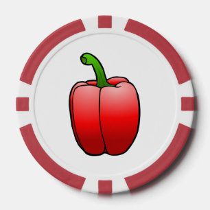 Schöne große rote Paprika Pokerchips