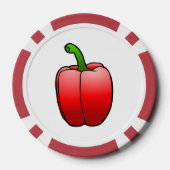 Schöne große rote Paprika Pokerchips (Rückseite)