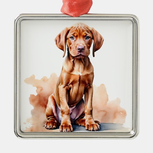 SCHÖNE GROSSE ROTE VIZSLA DOG ORNAMENT AUS METALL (Vorne)