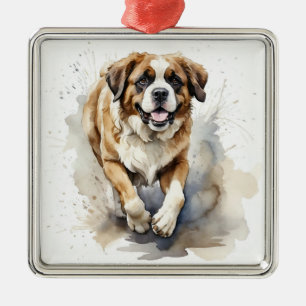 SCHÖNE GROSSE SAINT BERNARD DOG ORNAMENT AUS METALL