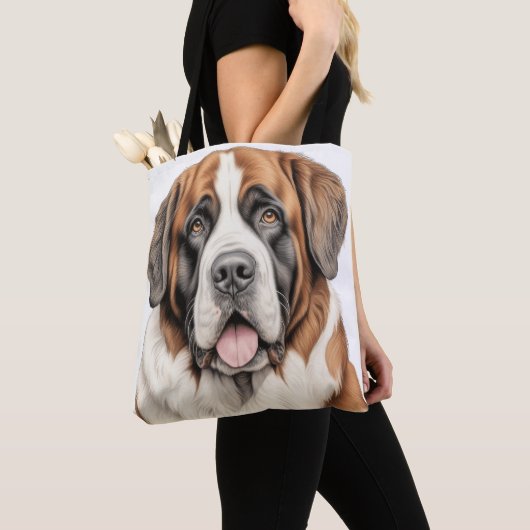 SCHÖNE GROSSE SAINT BERNARD DOG TASCHE (Von Nahem)