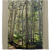 Schöne Grove der Aspen Bäume in Crested Butte Duschvorhang (Vorderseite)