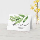 Schöne Grün zu meiner Bridesmaid auf meiner Hochze Karte (Gelbe Blume)