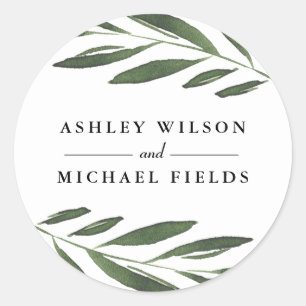 Schöne Grünanlage Fern Leaf Moderne Gastgeschenk H Runder Aufkleber