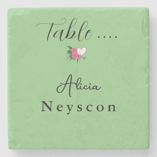 Schöne Grünanlage Hochzeitsgrün Blume Herz Steinuntersetzer (Vorderseite)