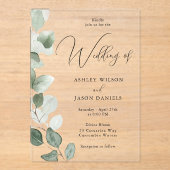 Schöne Grünanlage Moderne Hochzeit Acryleinladungen (Vorderseite)