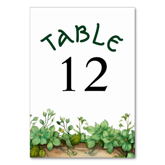 Schöne Grünanlage St. Patricks Day Irische Hochzei Tischnummer (Vorderseite)