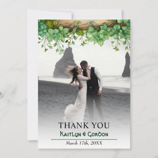 Schöne Grünanlage St Patricks Foto Dankeskarte (Vorderseite)