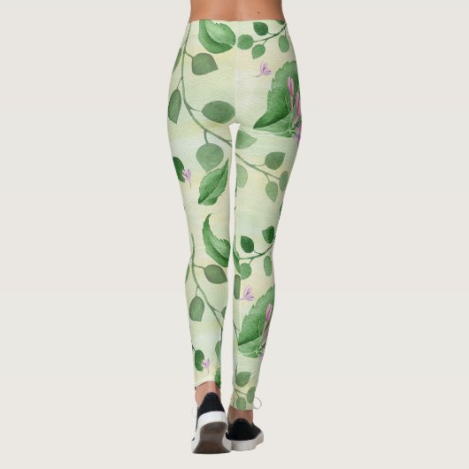 Schöne Grünblüte Leggings (Rückseite)