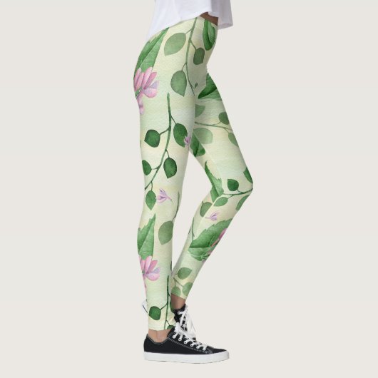 Schöne Grünblüte Leggings (Rechts)