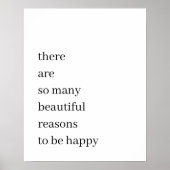 Schöne Gründe für das Glück | Minimalistisches Ang Poster (Vorne)