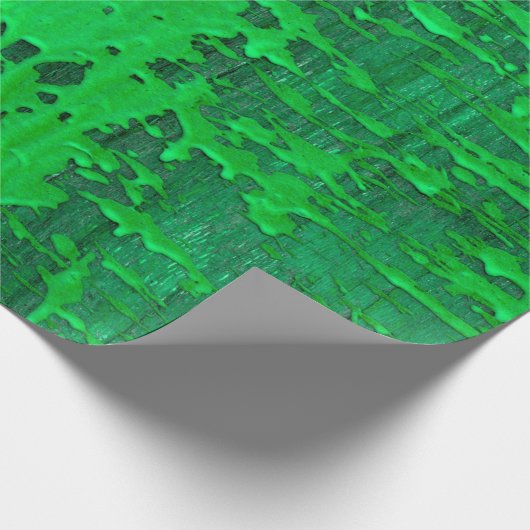 Schöne, grüne alte Oberfläche mit Tropfen-Textur - Geschenkpapier (Ecke)