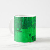 Schöne, grüne alte Oberfläche mit Tropfen-Textur - Kaffeetasse (Vorderseite Links)