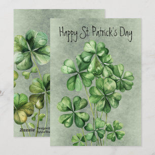 Schöne grüne Aquarell-Shamrock Feiertagskarte