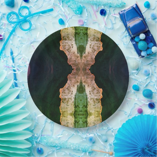 Schöne grüne Ästhetik gegen die Geode inspiriert Pappteller (Party)