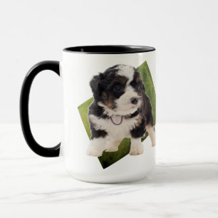 Schöne grüne Bernedoodle Welpe Art Tasse