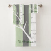 Schöne Grüne Birkenbaum Natur Badhandtuch Set (Insitu)