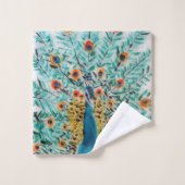 Schöne grüne blaue Natur Badhandtuch Set (Waschlappen)