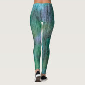Schöne grüne blaue Regenbogen Textur Boho Farben Leggings (Rückseite)