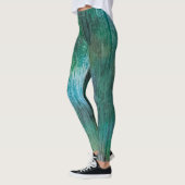 Schöne grüne blaue Regenbogen Textur Boho Farben Leggings (Links)