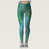 Schöne grüne blaue Regenbogen Textur Boho Farben Leggings (Vorderseite)