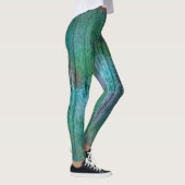 Schöne grüne blaue Regenbogen Textur Boho Farben Leggings (Rechts)