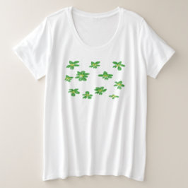 Schöne grüne Blume für den Sommer Große Größe T-Shirt