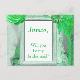 Schöne grüne Blüte Bridesmaid Einladung