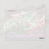 Schöne Grüne Drache Kunst-Skulptur Postkarte (Rückseite)