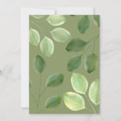 Schöne grüne Eukalyptus-Blätter Einladung (Rückseite)