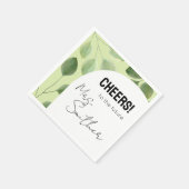 Schöne grüne Eukalyptus-Blätter Einladung Serviette (Ecke)