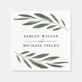 Schöne Grüne Fern Leaf Moderne Hochzeit Serviette