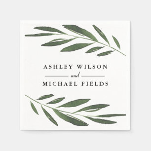 Schöne Grüne Fern Leaf Moderne Hochzeit Serviette