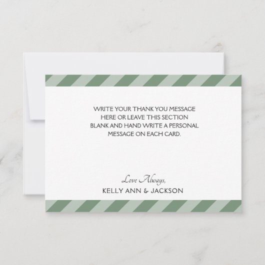 Schöne grüne Foilage Dankeskarte (Rückseite)