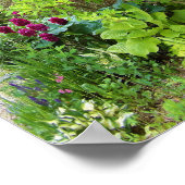 Schöne Grüne Gartenlandschaft mit Hostas Poster (Ecke)