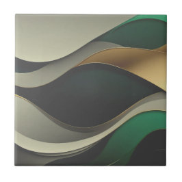 Schöne grüne goldene Zuhause-Fliesen Fliese